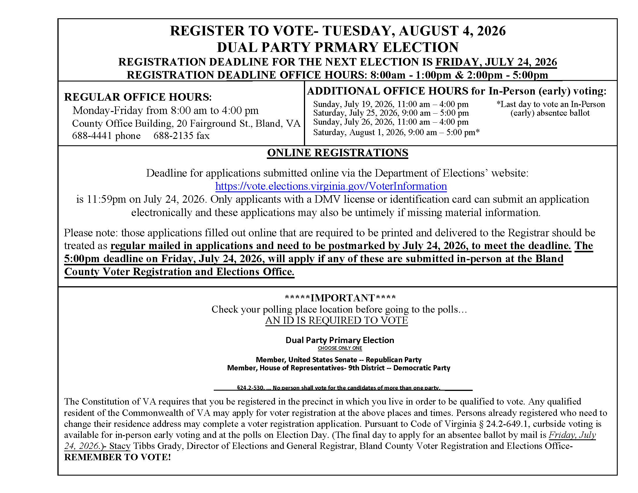 Registration Reminder Ad- Deadline & Absentee_080426